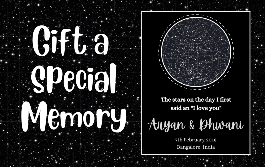 Unique Star Map of the sky on a special day - Perfect anniversary present in India