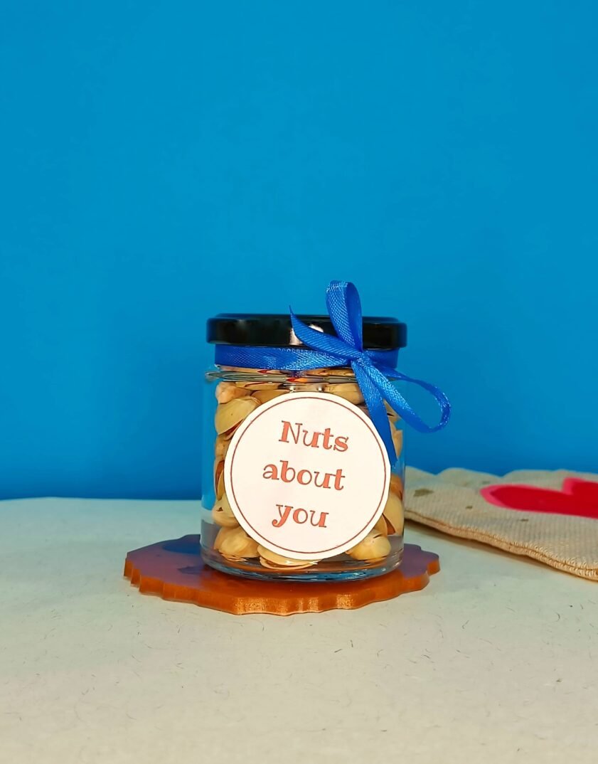 Nuts about you gift jar - cute valentines day gifts india