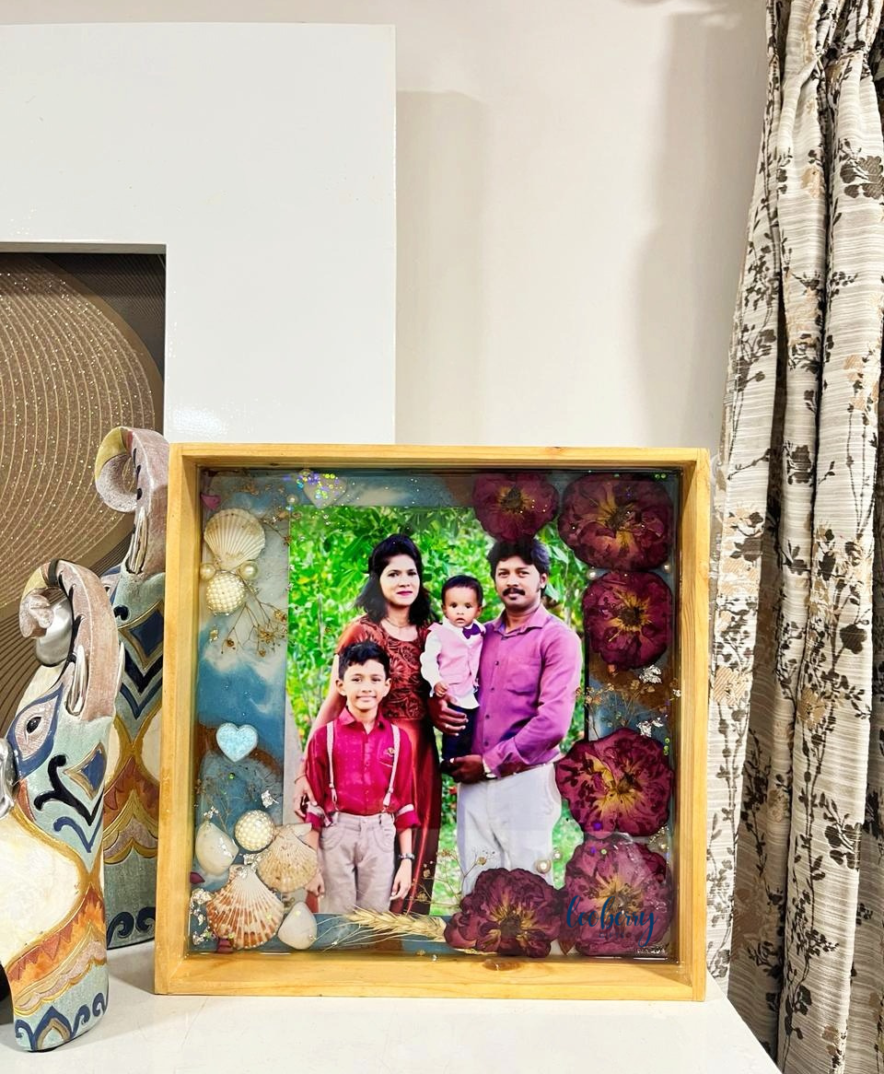 Resin photo gift, Premium photo frame, resin preservation, resin birthday frame